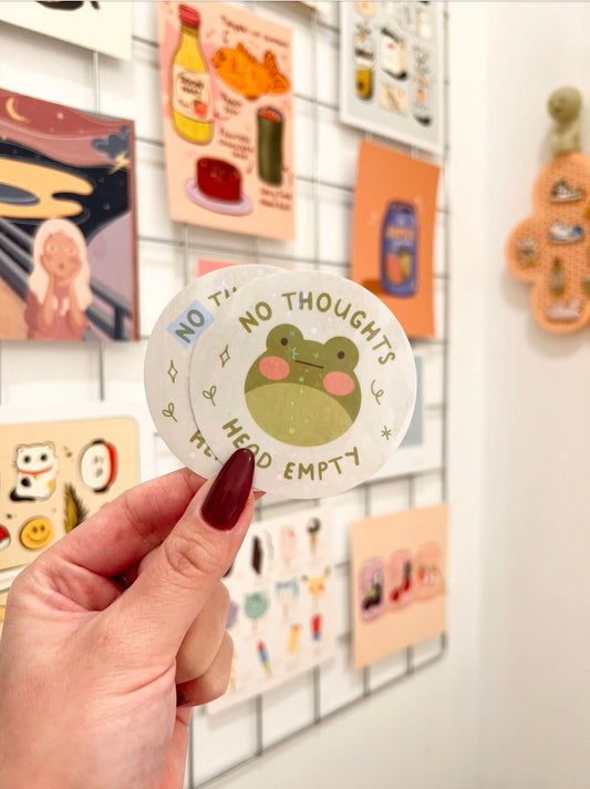 No Thoughts Head Empty Die Cut Sticker