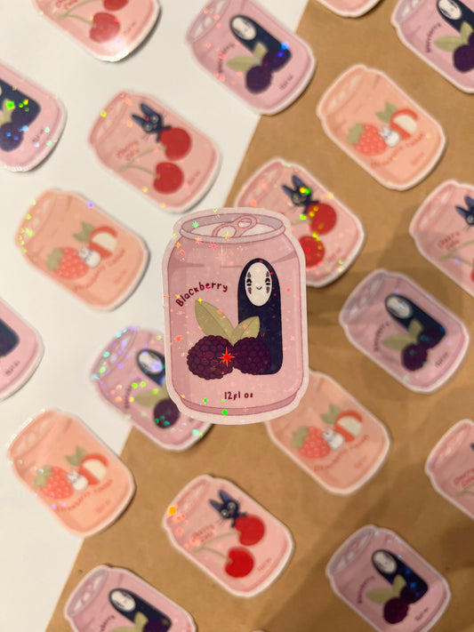Holographic Blackberry Soda Die-Cut Sticker
