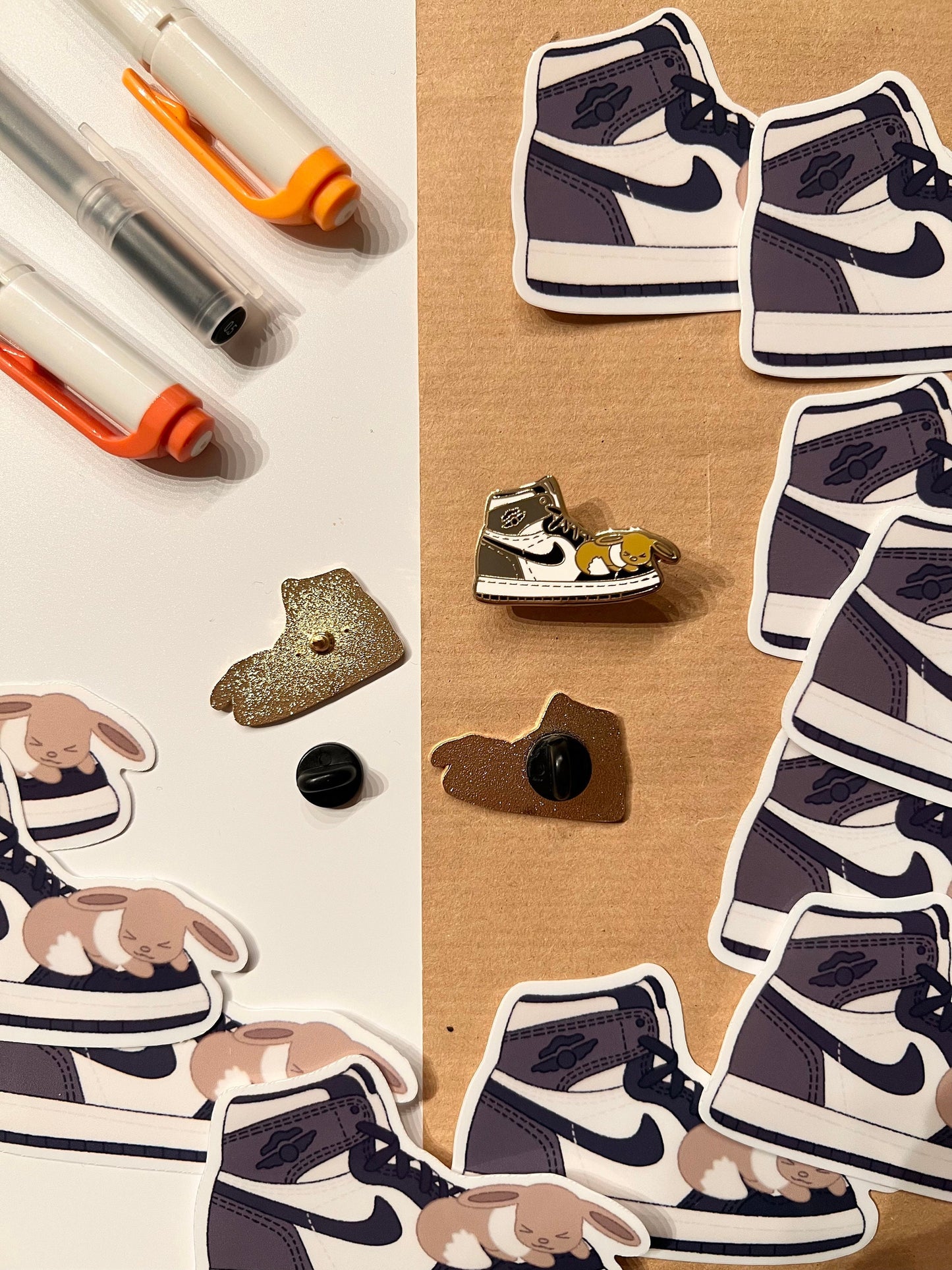 Brown Sneaker Enamel Pin