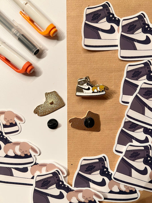 Brown Sneaker Enamel Pin