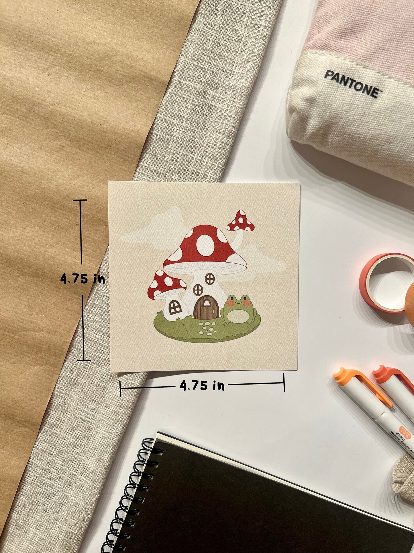 Froggy in Mushroom Home Art Print