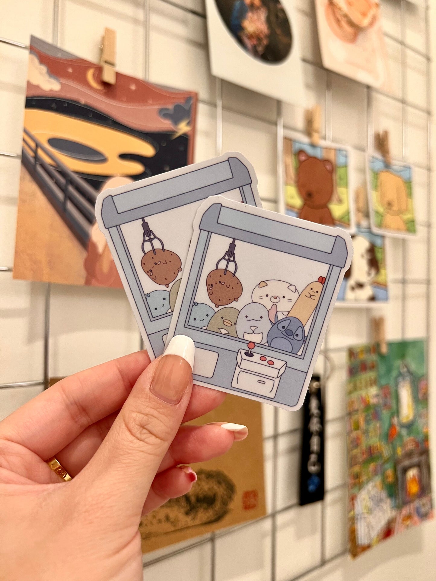 Cute Plushie Claw Machine Die-Cut Sticker