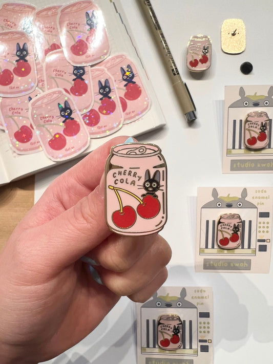 Cherry Soda Enamel Pin