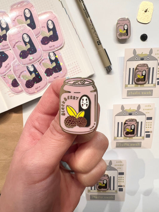 Blackberry Soda Enamel Pin